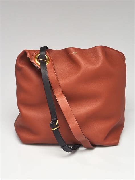 burberry tan smooth leather eyelet md grommet hobo|Burberry Tan Smooth Leather Eyelet Grommet Hobo Bag.